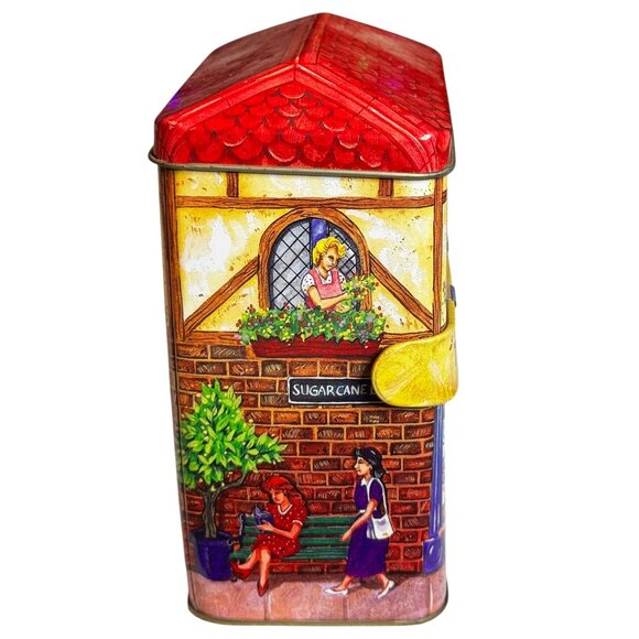 Vintage Bakery Shoppe Themed Square Tin Container Collectible With Hinged Lid - Picture 4 of 11